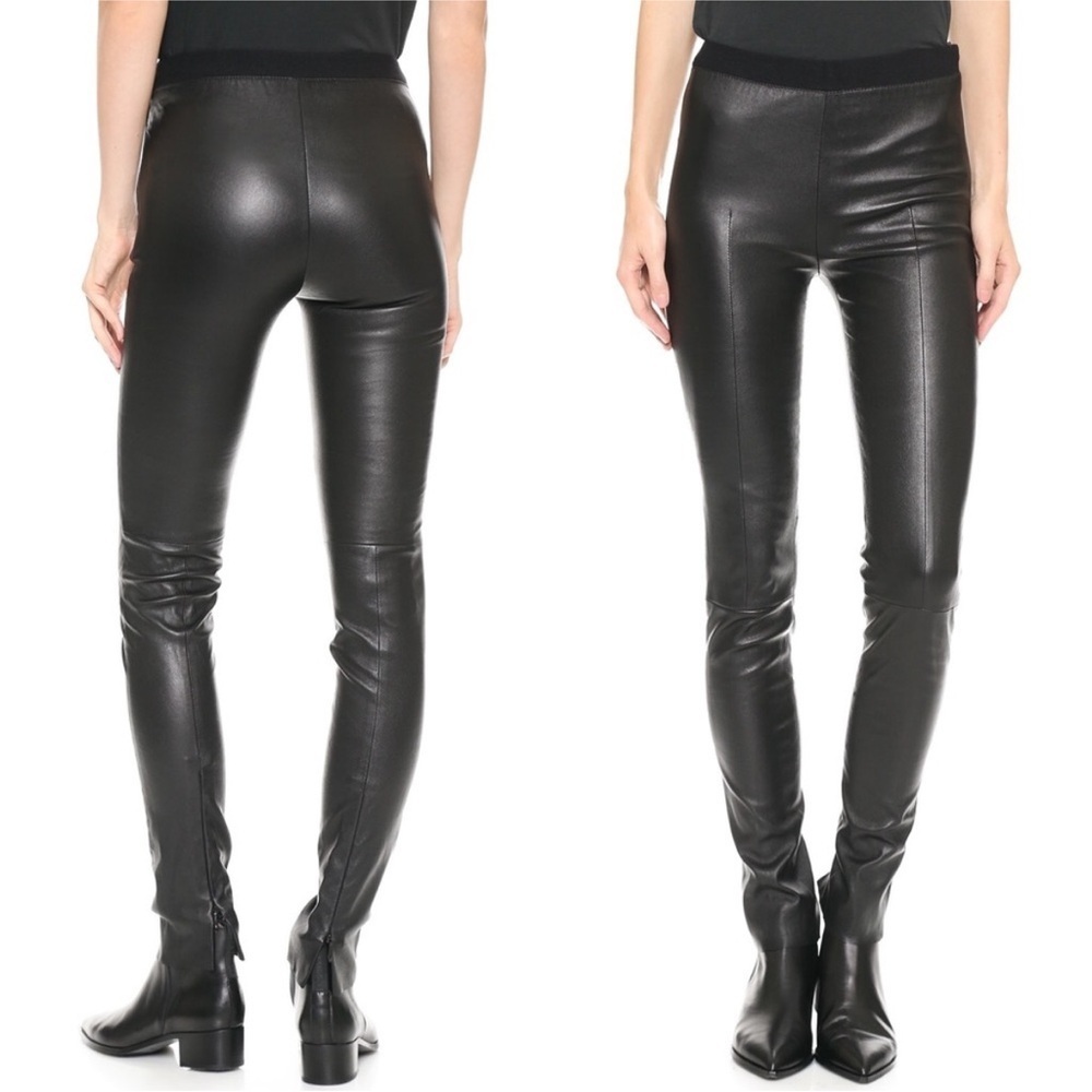 Acne Studios ‘Clean’ Lamb Leather Leggings Black Size 34 (US 2)